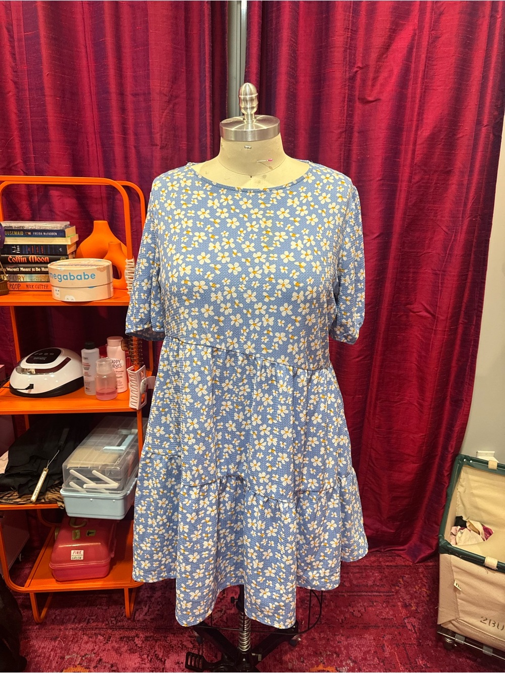 Primark Blue Floral Tiered Mini Dress